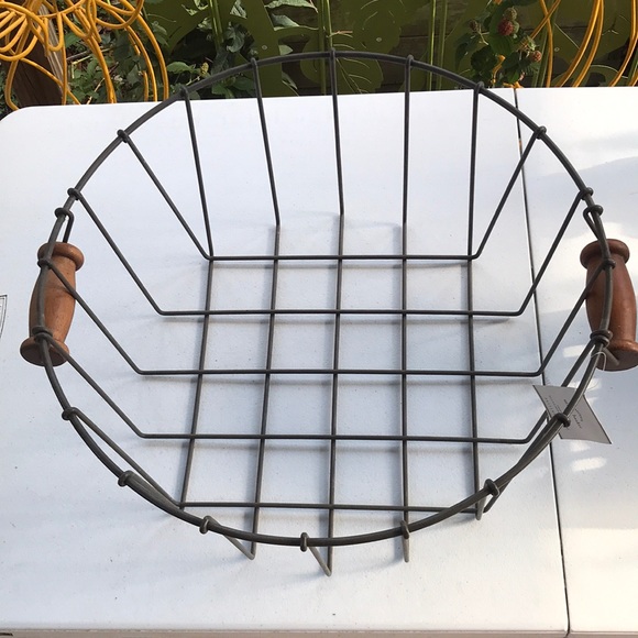 Pottery Barn Accents Pottery Barn Utility Metal And Wood Basket